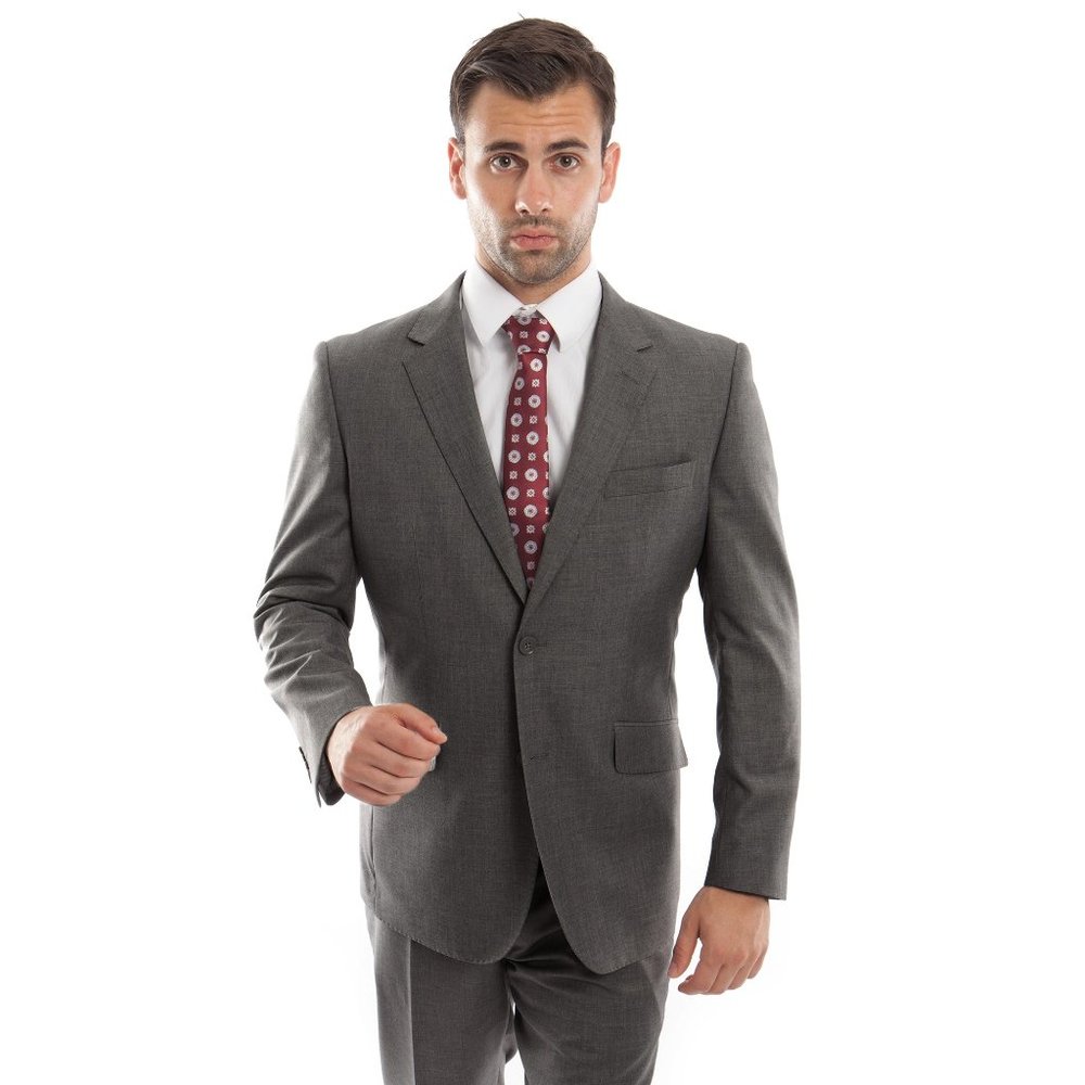Men's Wool Suit 2pc By ZeGarie Uomo, Grey